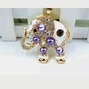 Gorgeous Purple Betsey Johnson Elephant Necklace